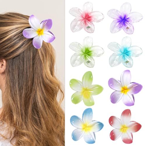 SJUNJIE 8 Stück Blumen Haarklammer Anti-Rutsch Blumen Klammer Anmut Haarklammer Bunt 8 Farben Groß Egg Flower Hair Claw Clips Anwendbar Auf Haarstyling-Accessoires für Damen von SJUNJIE
