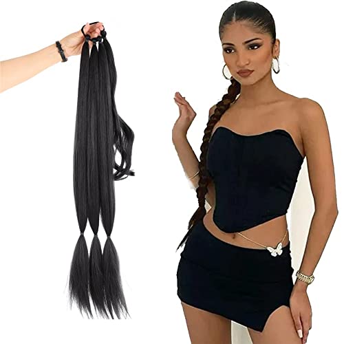 32" Langer Zopf Pferdeschwanz Haarverlängerungen Wrap Around Pferdeschwanz Haarteile Kordelzug Pferdeschwanz Clip In Flecht Pony Haarteil für Frauen Mädchen (32inch/80cm, 2#) von SJZDYLXY