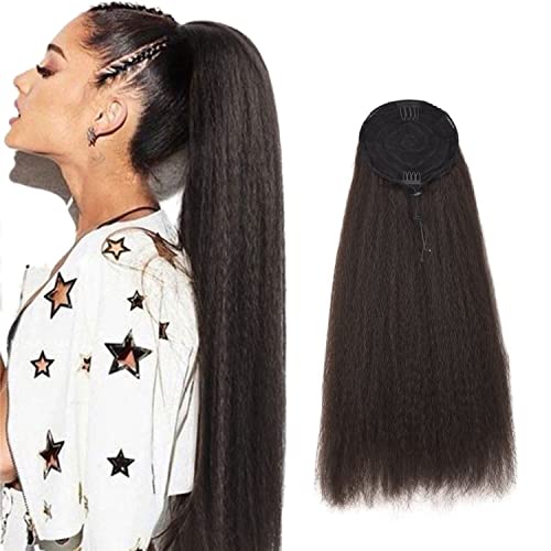 76,2 cm Kinky Straight Drawstring Pferdeschwanz Extensions Clip in Yaki Straight Haarteile Kordelzug Langer Pferdeschwanz für Frauen Mädchen 76,2 cm Kinky Straight Drawstring Pferdeschwanz Extensions Clip in Yaki Straight Haarteile Kordelzug Langer Pferdeschwanz für Frauen Mädchen von SJZDYLXY