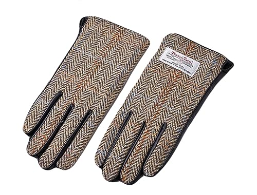 SK Studio Damen Touchscreen Handschuhe für Smartphone im Winter,Ziegenfell Lederhandschuhe,Warme Handschuhe Gelb L Handumfang:18-19cm von SK Studio