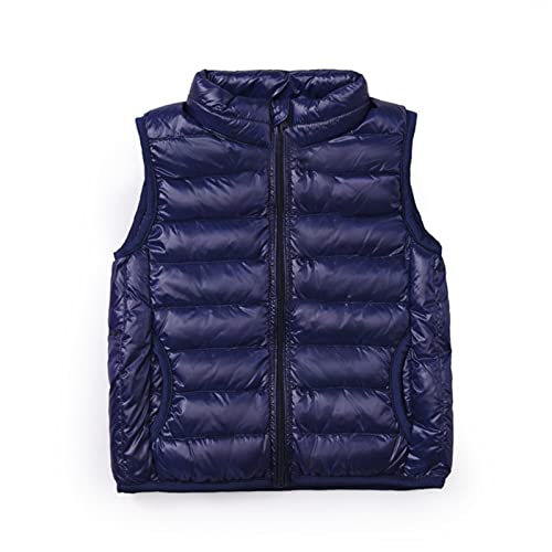 SK Studio Daunen Daunenweste Ärmellos Kinder Ultra Leichte Winter Jacke Weste Jungen Maedchen Stil 2 Navy 90cm / 1-2 Jahre von SK Studio