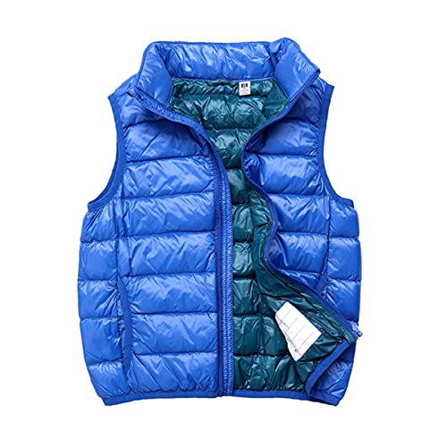 SK Studio Daunen Daunenweste Ärmellos Kinder Ultra Leichte Winter Jacke Weste Jungen Maedchen Stil 3 Blau 170cm / 11-12 Jahre von SK Studio