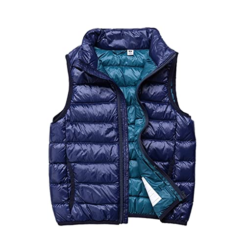 SK Studio Daunen Daunenweste Ärmellos Kinder Ultra Leichte Winter Jacke Weste Jungen Maedchen Stil 3 Navy 110cm / 3-4 Jahre von SK Studio