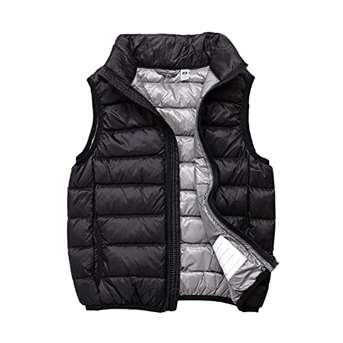 SK Studio Daunen Daunenweste Ärmellos Kinder Ultra Leichte Winter Jacke Weste Jungen Maedchen Stil 3 Schwarz 100cm / 2-3 Jahre von SK Studio