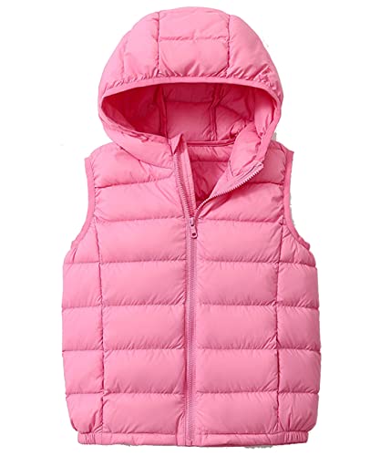 SK Studio Daunenweste Kinder Mädchen Jungen Winter Leicht Steppweste Ärmellos mit Kapuze Winterjacke von SK Studio
