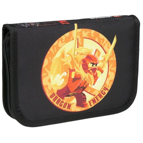 SKANDO BAGS Etui mit Inhalt Lego NINJAGO, Dragon Energy: Enthält Bleistifte, Farbstifte, Radiergummi, Anspitzer, Lineal und mehr. Mit Stundenplan, Namensschild und haltbarem PVC-freiem Material von SKANDO BAGS