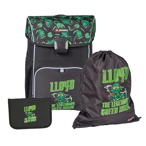 SKANDO BAGS Lego NINJAGO - Leichter Schulranzen mit Platz für Bücher, Brotdose und Flasche. Mit Netz-/Fronttaschen, Gewichtsteiler und Ergonomischer Rückseite von SKANDO BAGS