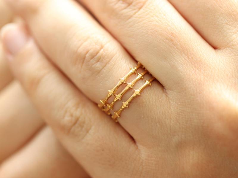 Ringe Gold Damen, Stapelbarer Ring, 18K Edelstahlring, Verstellbarer Goldring, Set, Wasserfester Schmuck Für Frauen von SKASchmuck