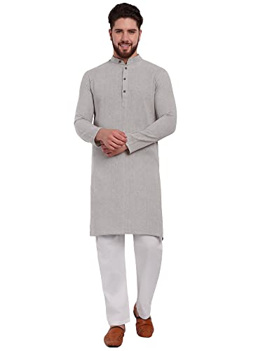 SKAVIJ Hemd Herren Langarm Henley Hemd 2 Teilig Herren Freizeithemd mit Hose Regular Fit Men Shirts(Grau, XL) von SKAVIJ