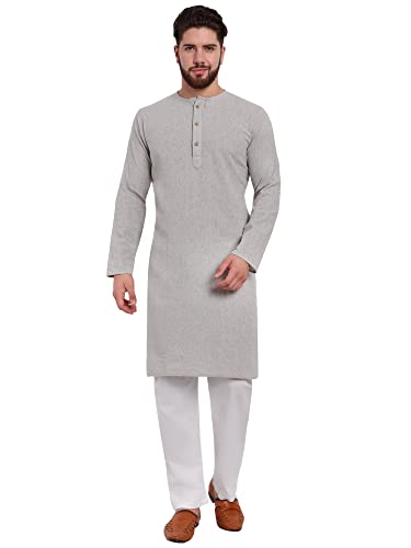 SKAVIJ Hemd Herren Langarm Henley Hemd 2 Teilig Herren Freizeithemd mit Hose Regular Fit Yoga-Shirt mit Hose(Grau, S) von SKAVIJ