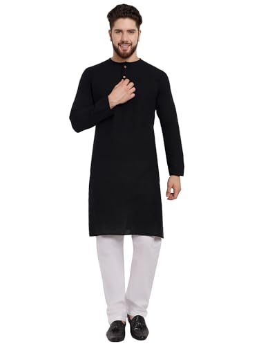 SKAVIJ Hemd Herren Langarm Henley Hemd 2 Teilig Herren Freizeithemd mit Hose Regular Fit Yoga-Shirt mit Hose(Schwarz, S) von SKAVIJ