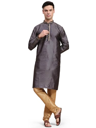SKAVIJ Herren Indische Ethnischen Traditionell Kurta Pyjama Blau XL von SKAVIJ