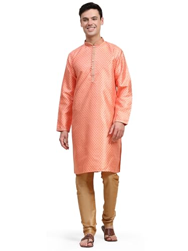 SKAVIJ Herren Indische Ethnischen Traditionell Kurta Pyjama Rot M von SKAVIJ