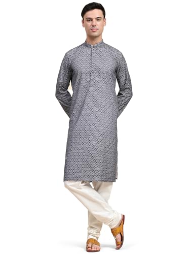 SKAVIJ Indische Herren Ethnischen Verschleiß Pyjama Hemd Grau L von SKAVIJ