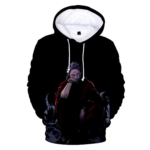 SKAYWHUK Anime Gojo Satoru 3D Hoodie Itadori Yuji Ryomen Sukuna Bedrucktes Pullover Sweatshirt Kostüm für Erwachsene/Jugendliche von SKAYWHUK