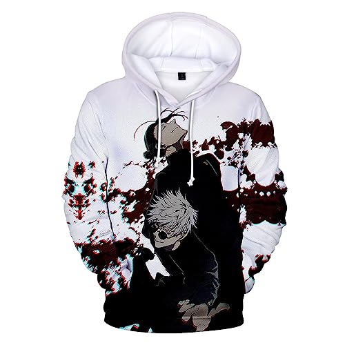 SKAYWHUK Anime Gojo Satoru 3D Hoodie Itadori Yuji Ryomen Sukuna Bedrucktes Pullover Sweatshirt Kostüm für Erwachsene/Jugendliche von SKAYWHUK