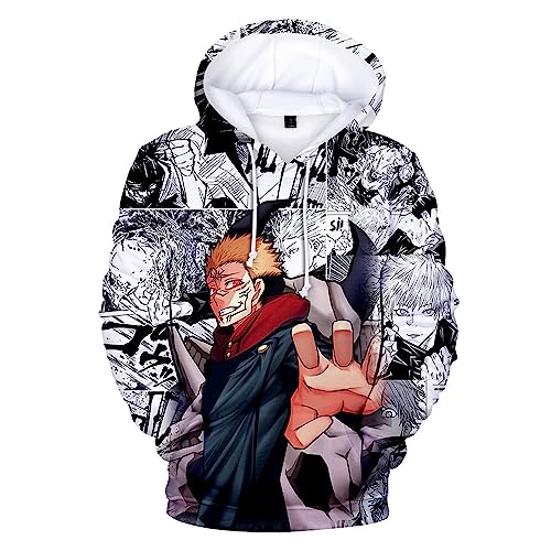 SKAYWHUK Anime Gojo Satoru 3D Hoodie Itadori Yuji Ryomen Sukuna Bedrucktes Pullover Sweatshirt Kostüm für Erwachsene/Jugendliche von SKAYWHUK