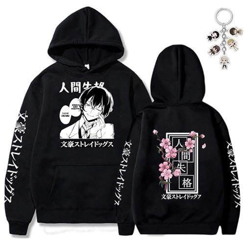 SKAYWHUK Bungo Stray Dogs Hoodie & Schlüsselanhänger Osamu Dazai Chuuya Nakahara Cosplay Sweatshirt Jacke Kostüm für Männer Frauen von SKAYWHUK