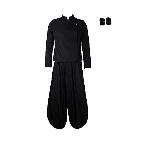 SKAYWHUK Geto Suguru Cosplay Kostüm Geto Suguru Schuluniform Jacke Hose Ohrringe mit Perücke für Männer von SKAYWHUK