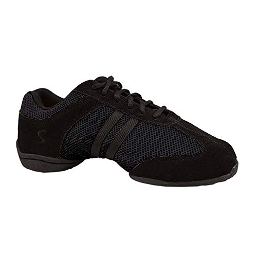 Skazz by Sansha Damen Dance Studio Exercise Sneakers Suede Leather Split-Sole Dyna-mesh (US 8.5 / Skazz 09 M) Sneaker, schwarz, 39.5 EU von SKAZZ