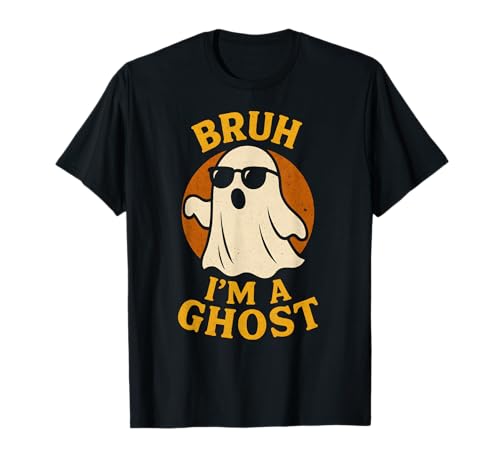 Bruh I'm a Ghost Lazy Ghost Kostüm Halloween Jungen Mädchen Herren T-Shirt von SKBD Tees