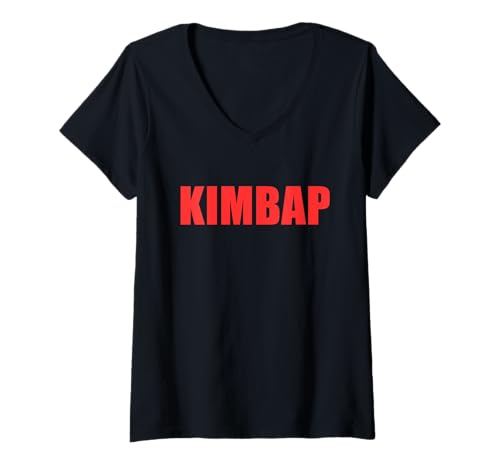 Damen Kimbap K-Pop und koreanischer Food-Liebhaber T-Shirt mit V-Ausschnitt von SKBD Tees