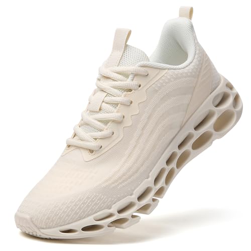 SKDOIUL Damen Athletic Tennis Walking Schuhe Fashion Sport Running Sneakers, 9603 Beige, 37.5 EU von SKDOIUL