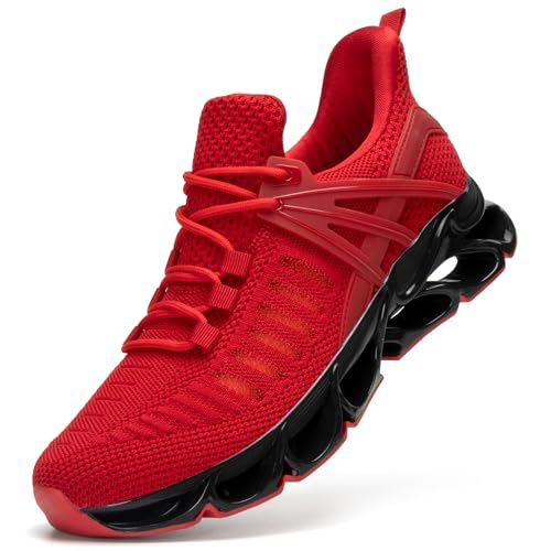 SKDOIUL Herren-Laufschuhe, modisch, Walking-Sneaker, Rot/Ausflug, einfarbig (Getaway Solids), 42.5 EU von SKDOIUL