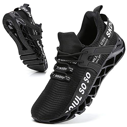 SKDOIUL Sport-Laufschuhe für Herren, Netzstoff, atmungsaktiv, Trailrunner, modische Sneaker, 59-schwarz-weiß, 47 EU von SKDOIUL