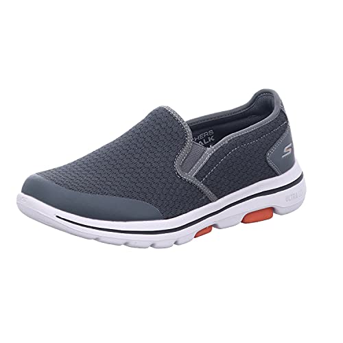 Skechers Herren Go Walk 5 Apprize Slip On Sneaker, Charcoal Textile Synthetic White Trim, 43 EU von Skechers