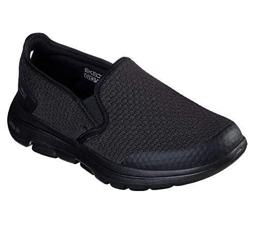 Skechers Herren Go Walk 5 Apprize Slip On Sneaker, Black Textile Synthetic Black Trim, 45.5 EU von Skechers