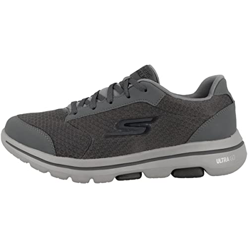 Skechers Herren Go Walk 5 Qualify Sneaker, Charcoal Textile Synthetic Black Trim, 42 EU von Skechers