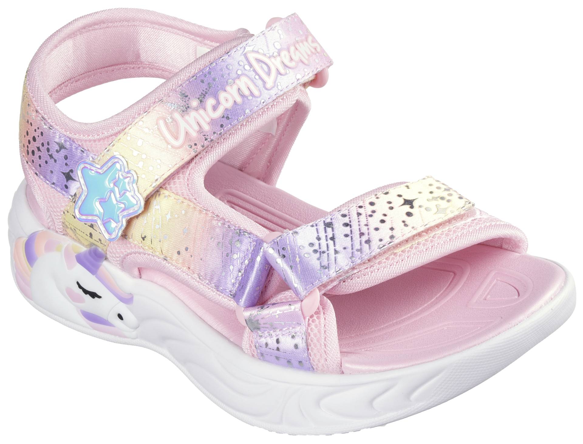 Skechers Kids Sandale "UNICORN DREAMS SANDAL MAJESTIC BLISS", Sommerschuh, Klettschuh, Blinkschuh, blinkende Einhorn-Applikation von SKECHERS Kids