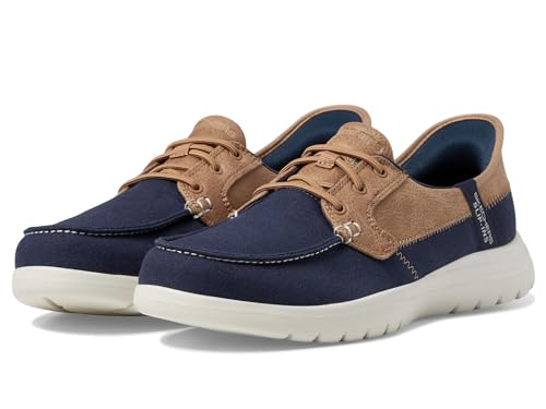 Skechers Women's Hands Free Slip-ins On-The-go Flex-Palmilla Boat Shoe, Marineblau, 10 Wide von Skechers