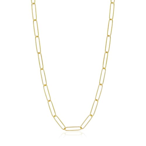 SKENUDY 18K vergoldete Chunky Kette Choker Halskette | Oval & Barbell Link Paperclip Halskette für Frauen Schmuck SKENUDY 18K vergoldete Chunky Kette Choker Halskette | Oval & Barbell Link Paperclip Halskette für Frauen Schmuck von SKENUDY
