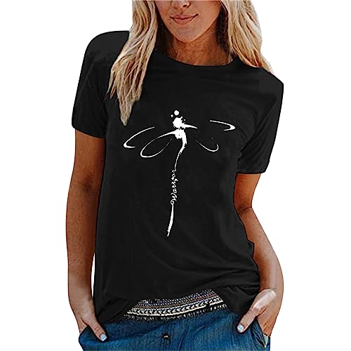 Damen Oberteile T-Shirt Sommer Kurzarm Bluse Lang Hemd Schwarzes Sale Shirt Oberteile Leicht Mollige Baseball Top Sportshirt Sommerblusen von SKFLABOOF