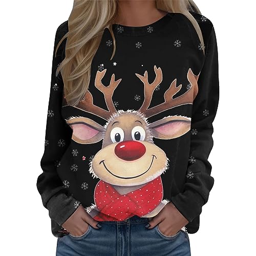 LUSTIG Weihnachtspullover Damen GROßE GRÖßEN Sale WEIHNACHTSPULLI Ugly Weihnachten Pullover Teenager MÄDCHEN KUSCHELIG LANG XXL Weihnachts PULLIS VERRÜCKTE Christmas Sweatshirt Pulli von SKFLABOOF