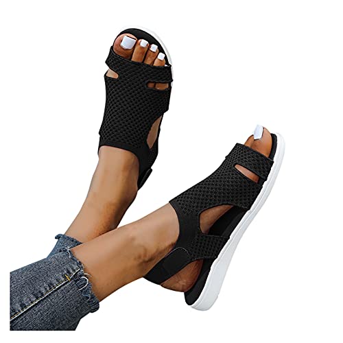 SKFLABOOF Breite Füße Damen Sommerschuhe Ortopädicheschuhe Pylomo Barfuß Sandalen Bequem Schuhe Weite H Elegant Sommerschuhe Strandschuhe Slingback Manela Zehentrenner Schnürsandalen von SKFLABOOF