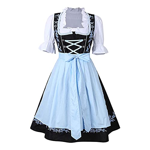 SKFLABOOF Dirndl Damen Midi Grosse Grössen Kurz Trachtenmode Dress Trachtenkleid Lang Sale Dirndel Diendl Dirdl fã¼r Trachten Costume Dirndlkleid Blick Unters Modern Mini Drindl Dirndl von SKFLABOOF