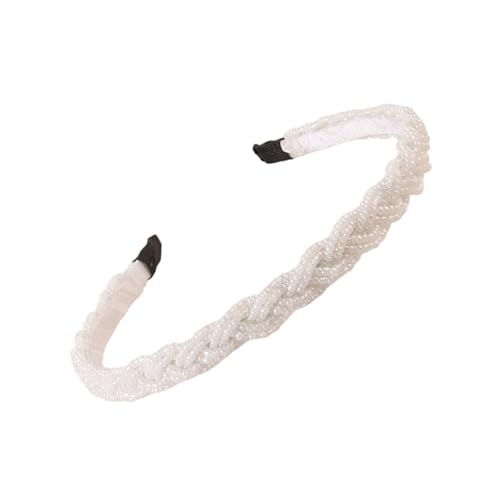 SKFLABOOF Haarreifen Dirndl Trachten Haarreif Accessoires Damen Haarschmuck Oktoberfest Geflochten Haare Haarteil Samt F Weiß, EineGröße von SKFLABOOF