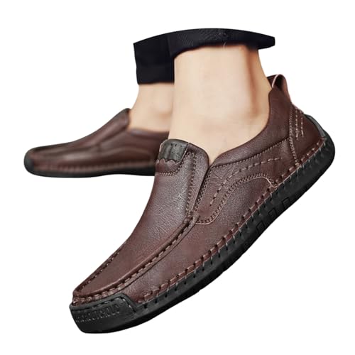 SKFLABOOF Haferlschuhe Herren - hochwertiger Trachtenschuhe für Männer - Trachten Lederschuhe für Oktoberfes Mittelalter Schuhe Elegant Sneaker F 004b Braun, 40 EU von SKFLABOOF