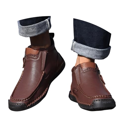 SKFLABOOF Haferlschuhe Herren - hochwertiger Trachtenschuhe für Männer - Trachten Lederschuhe für Oktoberfes Mittelalter Schuhe Elegant Sneaker F 005c Kaffee, 41 EU von SKFLABOOF