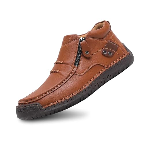 SKFLABOOF Haferlschuhe Herren - hochwertiger Trachtenschuhe für Männer - Trachten Lederschuhe für Oktoberfes Mittelalter Schuhe Elegant Sneaker F 007b Braun, 40 EU von SKFLABOOF