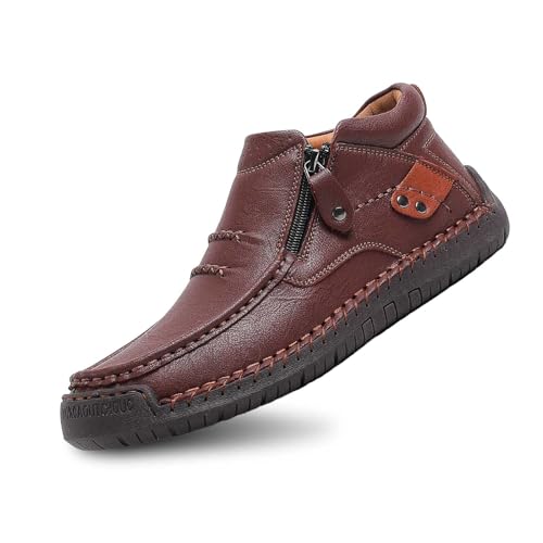 SKFLABOOF Haferlschuhe Herren - hochwertiger Trachtenschuhe für Männer - Trachten Lederschuhe für Oktoberfes Mittelalter Schuhe Elegant Sneaker F 007c Kaffee, 42 EU von SKFLABOOF