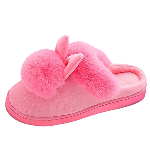 SKFLABOOF Hausschuhe Damen Plüsch - Süße Hausschlappen Aesthetic Herren Home Slippers Women Warm Witzige Flauschig Offen Teenager Mädchen F 023b Rosa, 39 von SKFLABOOF