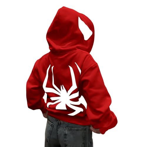 SKFLABOOF Herren Damen Vintage Zipper Hoodie Spider_man Jacke, Men Grunge Stussy Streetwear Klamotten Y2k Aesthetic Clothes von SKFLABOOF