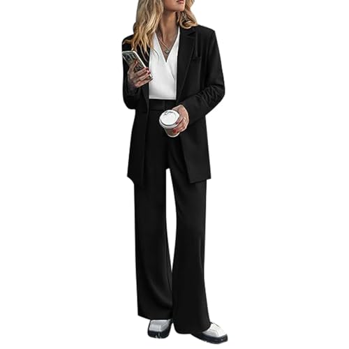 SKFLABOOF Hosenanzüge für Damen Elegante，Hosenanzug Damen Festlich Hochzeit Anzug Modern Elegant 2 Teilig Sportlich Set Blazer Hose Frauen Büro Anzüge Outfit Women's Trouser Suits von SKFLABOOF