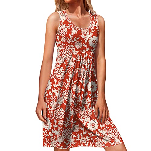 SKFLABOOF Kleider Damen Sommer Sommer Mode Kleider Tunika Blumenkleid Boho Leicht Elegant Strandkleider Blusenkleid Kurz Midi Sommerkleid Knielang Somerkleider Sommerkleider Weiße -Sale Strandkleid von SKFLABOOF