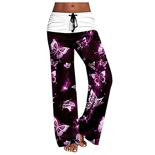 SKFLABOOF Palazzo Hose Damen Boho Indische Kleidung Pluderhose Haremshosen Pumphose Schwarz Sommer Weites Bein Haremshose Hose Hippie High Waist Strandhose Kurz 3/4 Schlabberhose Pilates Palazzo von SKFLABOOF