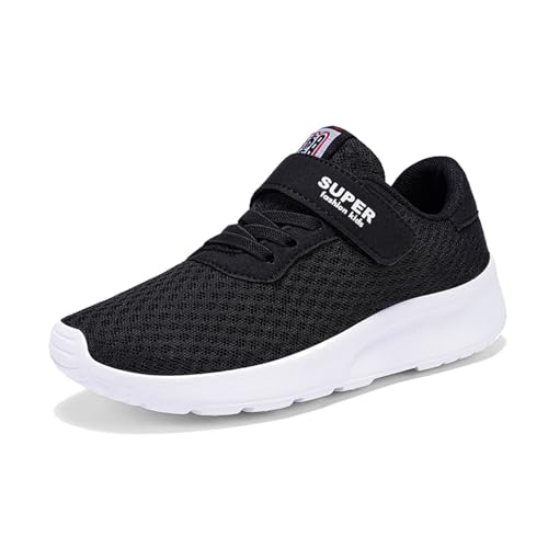 SKFLABOOF Sportschuhe Kinder Hallenschuhe Mädchen Outdoor Turnschuhe Jungen Tennisschuhe Wanderschuhe Trekkingschuhe Sommerschuhe Kinderschuhe Laufschuhe Outdoorschuhe Schwarz 37/EU von SKFLABOOF